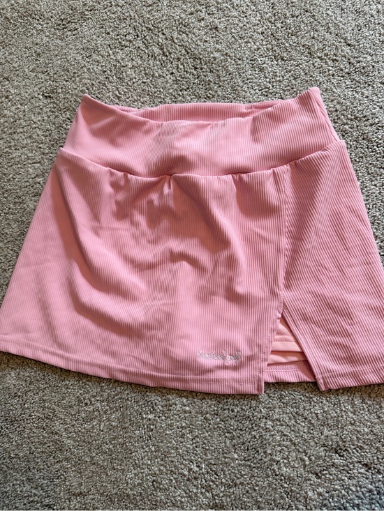 Barstool Dresses & Skirts - Barstool Pink Ribbed Mini Skort with Front Slit
